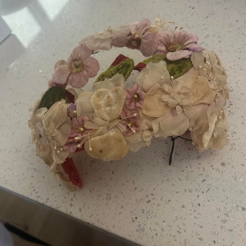 1940s original vintage floral headpiece
